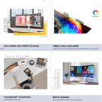 Samsung 34” ViewFinity (S65TC) Series Ultra-WQHD 1000R Curved Computer Monitor  HDR10  100Hz  AMD FreeSync  Thunderbolt 4  Height Adjustable Stand  Built-in Speakers  Eye Care  LS34C650TANXGO  2024