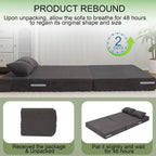MeMoreCool Boneless Folding Sofa Bed Queen, Corduroy Convertible Sleeper Chair, Foldable Foam Mattress Chair, Comfy Fold‑Out Futon Couch Bed, Large Floor Sofa Couch for Living‑Room Guest