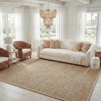 SAFAVIEH Area Rug 8x10 - Natural Fiber Collection - Large - Natural & Beige, Seagrass, Basketweave Pattern (NF114A)