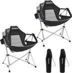 KingCamp Hammock Camping Chair, Swinging Portable Camp Chairs for Adults, 400lbs Heavy Duty Oversized Folding Rocking Chair with Adjustable Recline, Aluminum Alloy Frame for Outdoor Patio Beach Sport