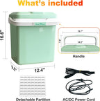 Iceblue Mini Fridge, 26 Liters/28 Cans Electric Cooler with Automatic Locking Handle, 120V AC Home Power Cord & 12V Car Adapter Car Refrigerator, Car Fridge for Home, Car, Gift (Green)