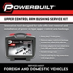 Powerbuilt Upper Control Arm Bushing Service Tool Set for Ford, GM and Chrysler, Remove and Install Car Bushings, 648604