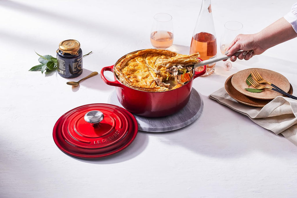 Le Creuset Enameled Cast Iron Signature Round Dutch Oven, 5.5 qt., Cerise