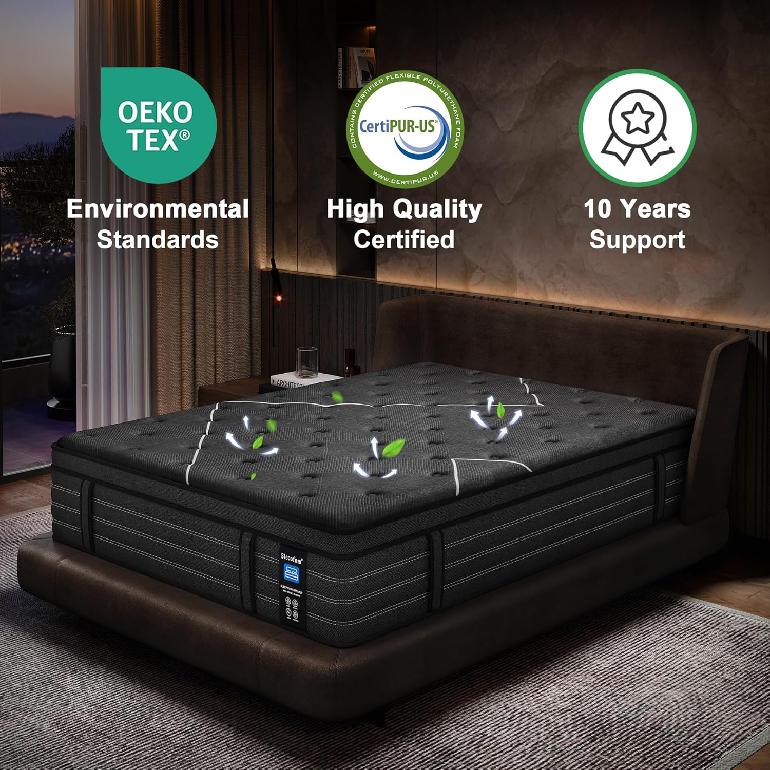 Extra Firm King Mattress, 14 Inch King Size Mattress,Luxurious Memroy Foam Hybrid Extra Lumbar Support, Back Pain Relief&Cool Sleep, Firm Foam Encased Edge,Motion Isolation,Fiberglass-Free