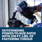 BOSCH GDS18V-350N 18V Brushless ½ In. Mid Torque Impact Wrench - 410 Ft.-Lbs Breakaway Torque, 250 Ft.-Lbs Fastening Torque, Compact Design (Bare Tool)