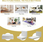MUUEGM Tri Folding Mattress 6 Inch Queen Tri Fold Memory Foam Mattress Foldable Bed Mattress with Washable Cover Portable Mattress Topper for Yoga/Camping/RV/Guest Beds,CertiPUR-US Certified
