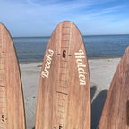 HEADWATERS STUDIO Personalized Wooden Surfboard Growth Chart for Wall, Surfboard Wall Decor, Surfboard Wall Art, Surf Decor, Surfboard Height Chart, Wood Surfboard Decor - Seaside (Shorty & Regular)