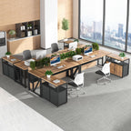 Tribesigns 63" Executive with Drawer Cabinet, L Shaped Desk and Lock lateral File Cabinet, 2 Piece Home Office Furniture Set with Drawers for Hanging File, (Brown, 63 inches)