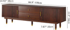 Mid Century Modern TV Stand for 75 inch TV, 66.9" Walnut TV Console with 2 Storage Cabinet & 2 Drawers, Entertainment Center, Media Console for Living Room/Bedroom