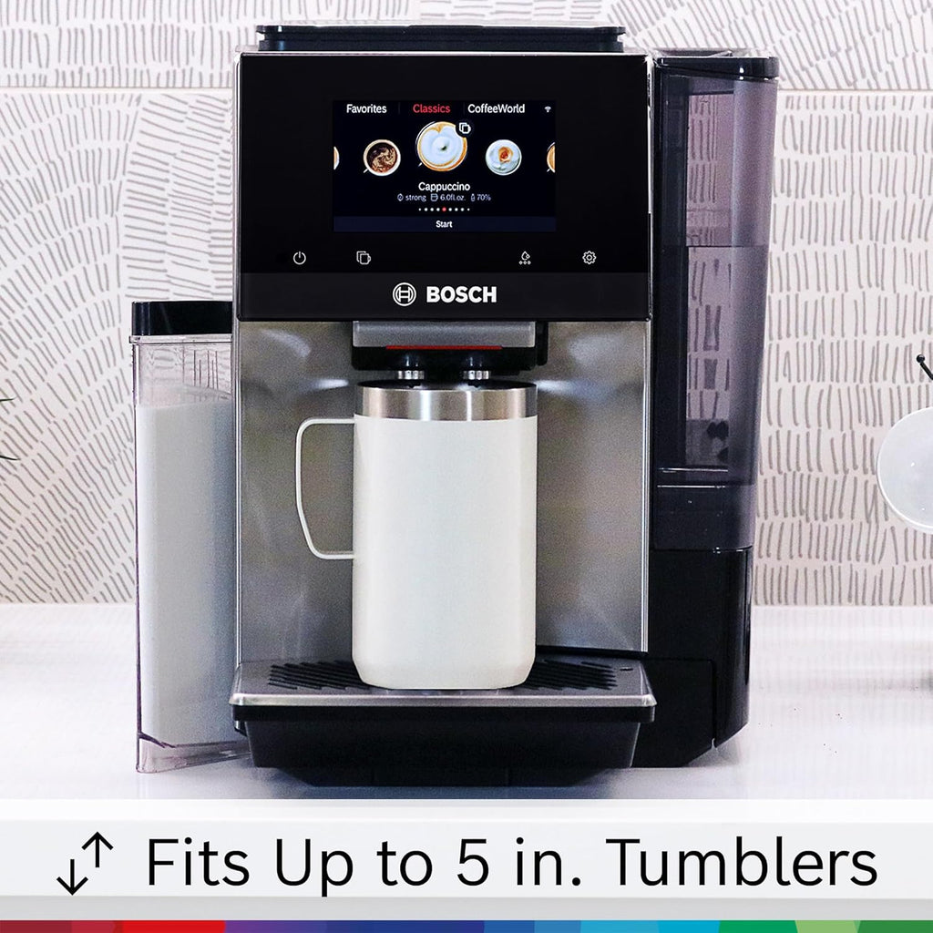 Bosch 800 Series Fully Automatic Espresso and Coffee Machine – 36 Drinks with Coffee World, Cold Brew, Double Cup, Integrated Milk Container, Smart Features, in Silver TQU60307