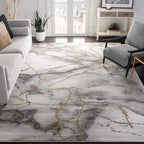 SAFAVIEH Craft Collection Area Rug - 10'6" x 14', Grey & Gold, Modern Abstract Design, Non-Shedding & Easy Care, Ideal for High Traffic Areas in Living Room, Bedroom (CFT877F)