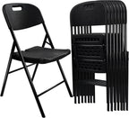 8 Pack Folding Chair, 600 lb Weight Capacity,Indoor/Outdoor Heavy Duty Foldable Chairs for Restaurants, Kitchens, Picnics, Races, Parties & Weddings. (8, Black)