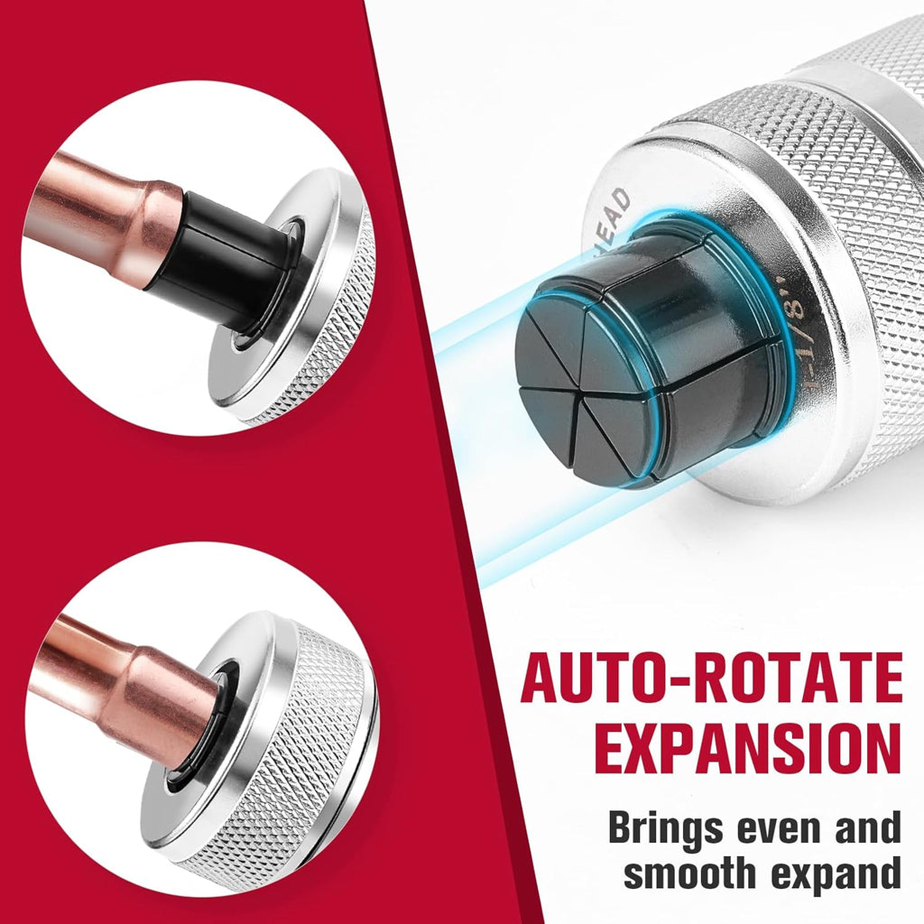 Hydraulic Tube Expander, HVAC Copper Swaging Tool Kit for 3/8 to 1-1/8 Inch OD, 7 Pipe Expander Heads, Pipe Cutter, Deburring Tool for Soft Copper and Aluminum Pipes