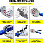 Hydraulic AC Hose Crimper 71500 with Snap-On 7 Dies, Manual Handheld A/C Hose Crimper Kit for AC Hose, Auto A/C Line Air Conditioning Repair Tool