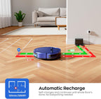 MANVN 2 in 1 Robot Vacuum and Mop Combo, 2.87'' Ultra-Slim Robotic Vacuum Cleaner with 3D Obstacle Avoidance, for Hard Floors and Carpets, Wi-Fi/App/Voice Controlled for Pet Hair, Self-Charging