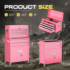 8-Drawer Heavy-Duty Tool Chest with Lock, Mobile Tool Cabinet Cart on Wheels, High-Capacity Mechanic Tool Storage Organizer for Garage Workshop