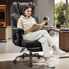 FelixKing Big and Tall Office Chair 500lbs - Ergonomic Desk Chair with Footrest, Scratch-Resistant PU Leather Computer Chair, 4D Lumbar Support Gaming Chair, Comfy Reclining Swivel Work Chair, Black