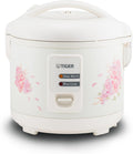 Tiger JAZ-A10U-LF 5.5 Cup Capacity White Rice Cooker with Non-Stick Inner Pot, Retractable Power Cord, and Keep Warm up to 12 hours (Flower)