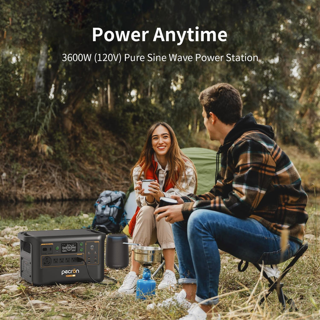 pecron Portable Power Station F3000LFP  3072Wh Solar Generator  3600W LiFePO4 Battery Home Backup  Fast Charging Lithium Battery with 100W USB-C Output for Home  Camping  RV  Emergency