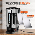 Commercial Coffee Urn 100 Cups（20L, Stainless Steel Large-Capacity Coffee Maker for Catering, Events, Offices & Restaurants, Fast Brew & Keep Warm Function