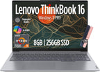 Lenovo ThinkBook 16 Gen 7 Business Laptop  16" FHD+ Display  AMD Ryzen 5 7535HS (> i7-1355U)  8GB DDR5 RAM  256GB SSD  KB Backlit  Webcam  Ethernet  Wi-Fi 6  Windows 11 Pro w/Copilot  MAJ DESKPAD