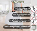 6 Ft Round Bi-Fold Folding Table with Carry Handle, 72" Bi-fold Table, Portable Plastic Table with Steel Legs for Party, Dining, Wedding, Events, Picnic, Indoor Outdoor Use