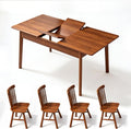 Extendable Dining Table for 4-8 – Expandable Kitchen Table with Removable Leaf, Solid Wood Farmhouse Design, Easy Setup for Small Spaces, Dining & Living Room