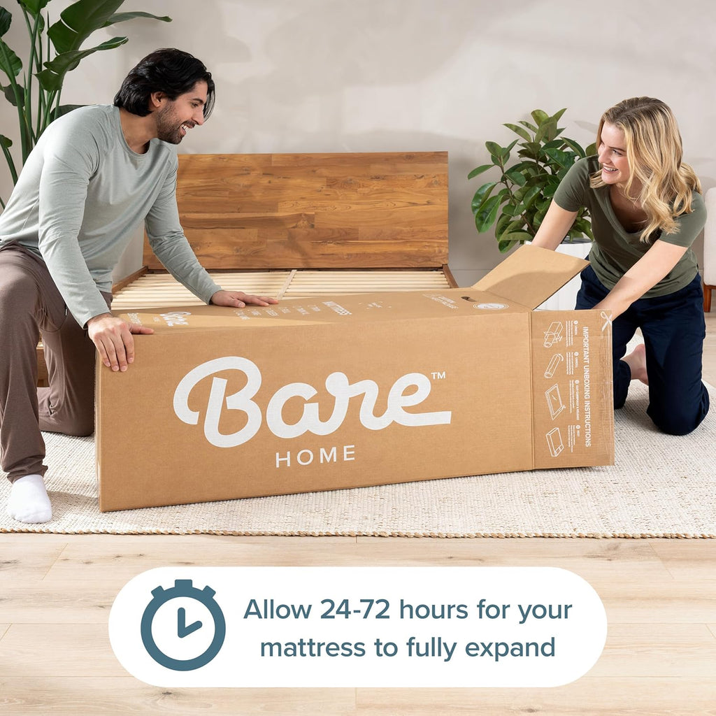 Bare Home Queen Mattress - Medium Firm - Extra Thick Visco Elastic Memory Foam - CertiPUR-US Certified - Support & Pressure Relief - Minimal Motion Transfer - 100 Night Trial