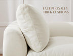 110" Cloud Sectional Couches for Living Room, Boneless U Shaped Couch with Ottoman, 3 Seater Modular Sectional Sofa, Warm White
