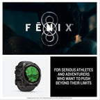 Garmin fēnix® 8 – 51 mm  AMOLED  Sapphire  Premium Multisport GPS Smartwatch  Long-Lasting Battery Life  Dive-Rated  Built-in LED Flashlight  Carbon Gray DLC Titanium with Pebble Gray Band