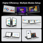 KYY 15.6" Laptop Screen Extender  1080P FHD IPS Portable Monitor  One Cable USB-C Triple Monitor  Dual Travel Screen for 12"-17'' Laptops  360° Rotation & Kickstand .X90D (Driver Need)