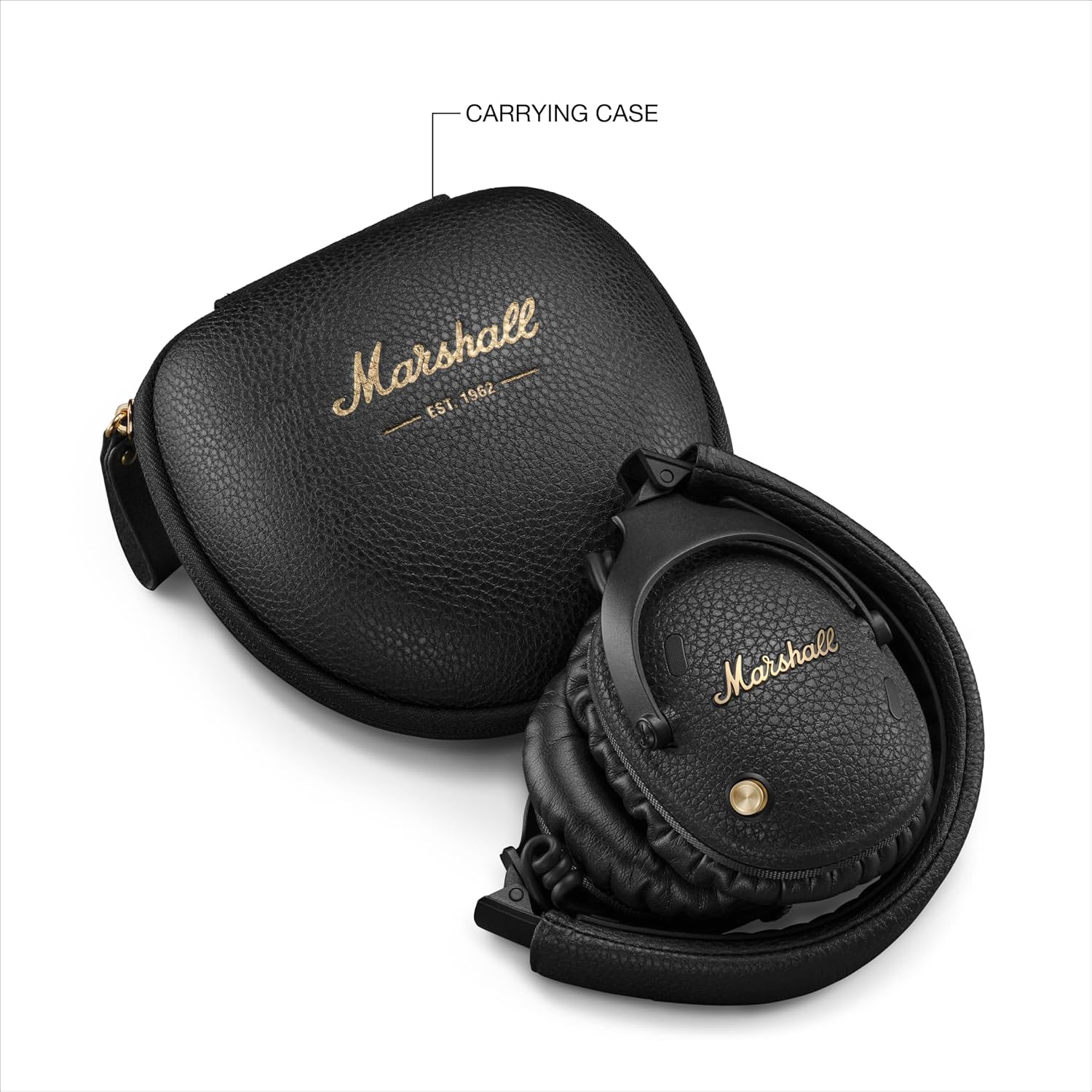 Marshall Monitor III A.N.C. Over-Ear Bluetooth Headphones - Active Noise Cancelling with Microphone | 100+ Hrs Wireless Playtime | Lightweight  Foldable Design for Travel - Black
