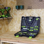 FASTPRO 225-Piece Household Tool Set, SAE & Metric Mechanics Hand Tool Set with Toolbox, Home/Auto Repairing Tool Kit for DIY, Home Maintenance and Car Repairing, Green