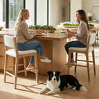 HNY 26.5'' Modern Counter Stools with Backs Counter Height Barstools Set of 2, White Sherpa Boucle Upholstered Bar Height Chairs with Wood Frame Wooden Island Stools for Kitchen Counter/Pub