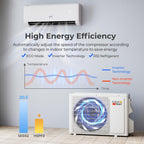COSTWAY 9000 BTU Mini Split Air Conditioner, with Heat Pump, 20.5 SEER2 115V Inverter, 24H Timer, Auto Clean, Remote Control for Rooms up to 450 Sq.Ft (Airtural Series)