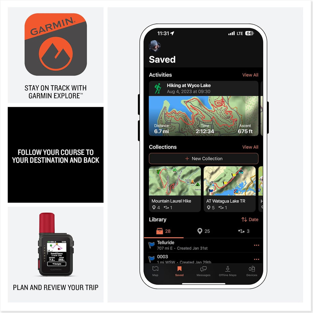 Garmin inReach® Mini 3 Plus  Rugged Global Satellite Communicator with Touchscreen Texting  Photo & Voice Messaging  Emergency SOS Messages & Battery Up to 350 Hours with 10-min inReach® Tracking