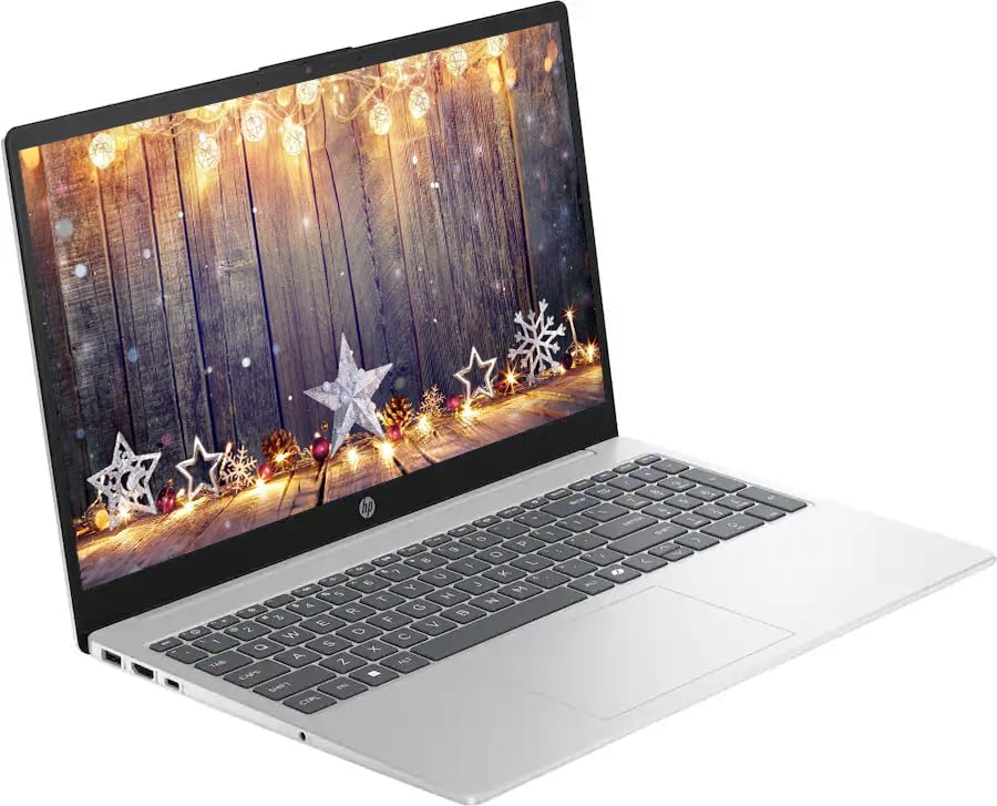 HP 15.6" Laptop with Microsoft Office 365 Included  Intel 4-Core Processor  16GB RAM 128GB SSD  Windows 11  PLUSERA Earphones  Natural Silver