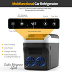 Kikihuose 12V Car Refrigerator Cooler/Warmer 23 Quart (22L) Portable Electric Car Cooler with 12 Volt DC &120V AC, Plug In Thermoelectric Fridge for Vehicles, Camping, RV, Dark Grey