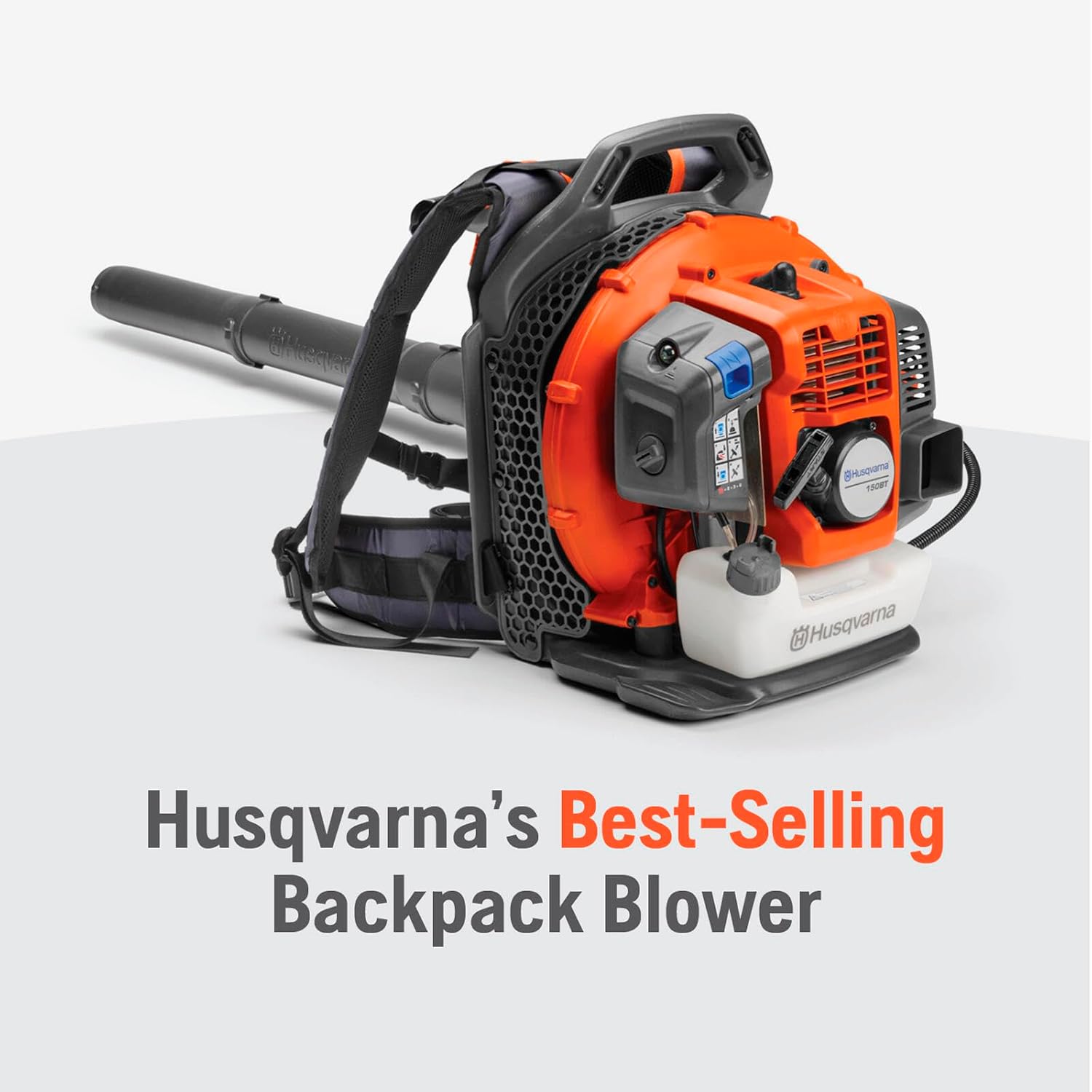 Husqvarna 150BT Gas Leaf Blower  51-cc 2.16-HP 2-Cycle Backpack Leaf Blower  765-CFM  270-MPH  22-N Powerful Clearing Performance and Ergonomic Harness System  970466901