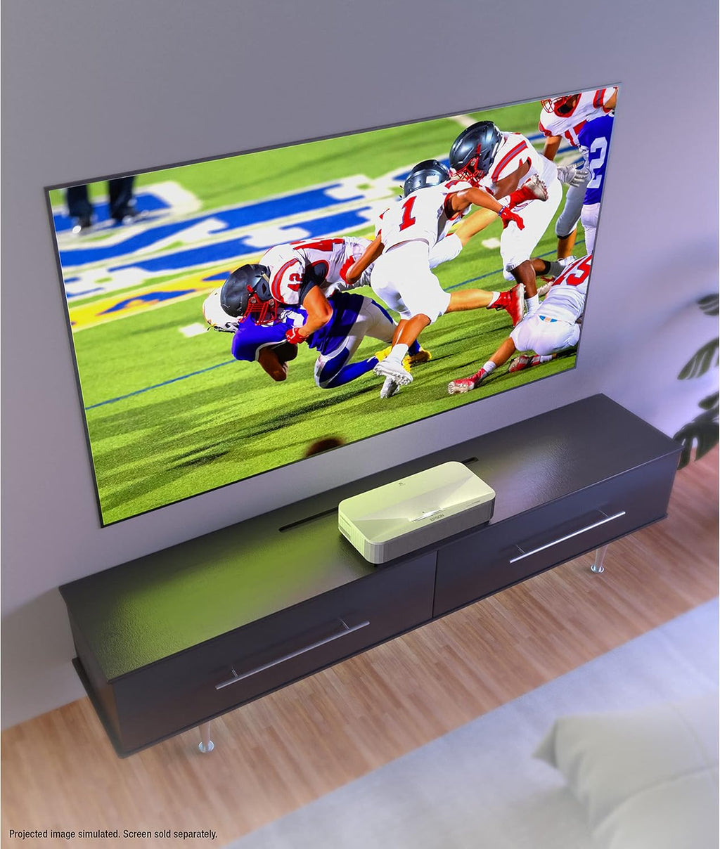 Epson EpiqVision Ultra LS800 Ultra Short Throw 3-Chip 3LCD Smart Streaming Laser Projector  4 000 Lumens  4K PRO-UHD  HDR  150" Class  Android TV  2.1ch Yamaha Built-in Speakers - White (Renewed)