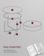 VASAGLE LILEA Collection - Coffee Table with Storage, Round Center Table for Living Room with Fabric Basket, Modern Style, Metal Frame, Ebony Black and Slate Gray ULCT244B56