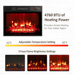Naice 72" Electric Fireplace with Mantel and Cabinets, Fireplace TV Stand for Living Room Bedroom, LED Light & Power Outlet, 23in Realistic Flame Fireplace and Stacked Stone Surround, Brown