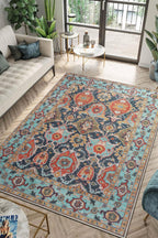 Keen Home Design 9x12 Rug - Machine Washable Area Rug with Non-Slip Backing, Ideal for Living Room, Dining Room, Bedroom - Vintage, Easy Clean, Durable, Low Pile Rug - (9' x 12')