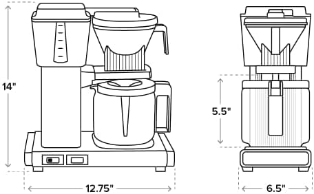 Technivorm Moccamaster 53923 KBGV Select 10-Cup Coffee Maker, Juniper, 40 ounce, 10-Cup, 1.25L