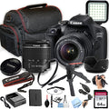 Canon EOS 2000D / Rebel T7 DSLR Camera w/EF-S 18-55mm F/3.5-5.6 Zoom Lens + 64GB Memory  LED Video Light  Case  Gripster Tripod  and More (Essential Bundle) (Renewed)