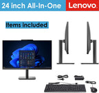 Lenovo 24 IdeaCentre All-in-One Desktop Computer for Home Office  16GB DDR4 RAM  512GB PCIe SSD  Intel Processor  Lifetime Office 365 for Web  FHD  WiFi 6  BT 5.2  RJ-45  HDMI  Ebony‌ Black  Win 11H