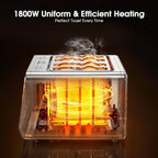 Toaster 4 Slice, Digital Smart Dual Control Touchscreen, Stainless Steel, TAC1001-UL