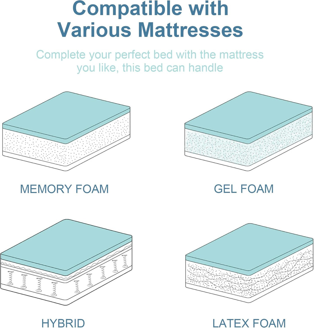 Queen Adjustable Bed Frame with Wireless Remote, Dual Motors