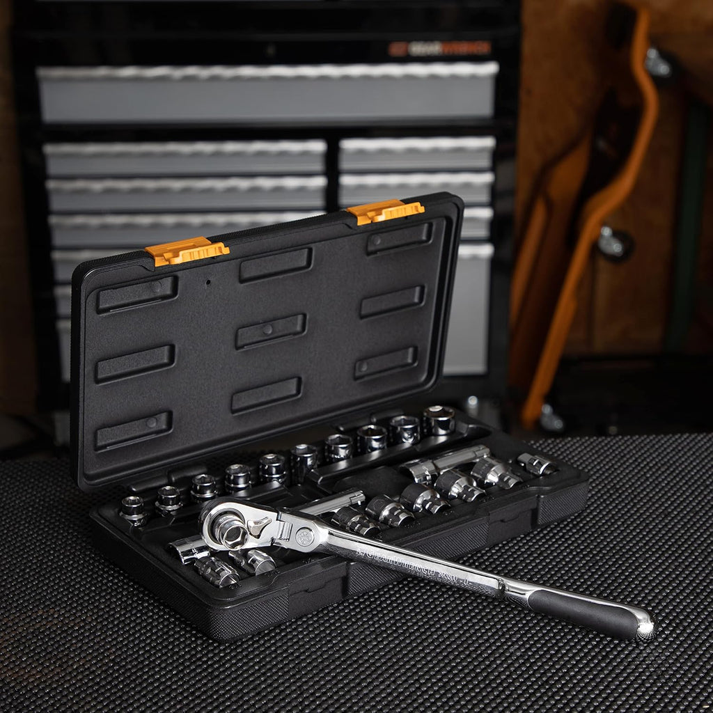 GEARWRENCH 23 Piece 3/8" Drive Pass-Thru™ 6 Point Standard SAE/Metric Mechanics Tool Set | 893823