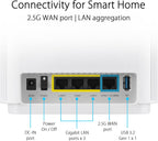 ASUS ZenWiFi XT9 AX7800 Tri-Band WiFi6 Mesh WiFiSystem (2Pack)  802.11ax  up to 5700 sq ft & 6+ Rooms  AiMesh  Lifetime Free Internet Security  Parental Controls  2.5G WAN Port  UNII 4  White